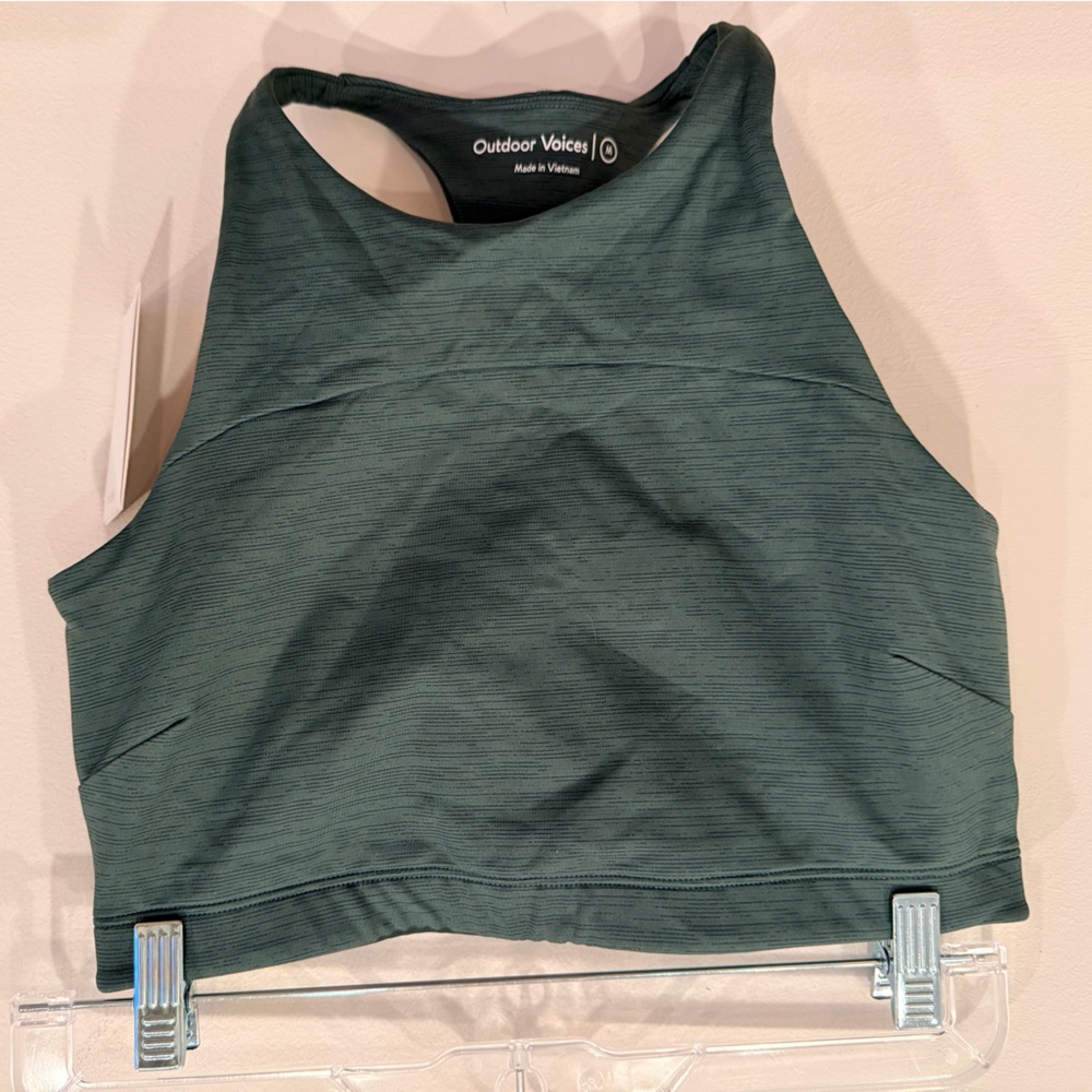Outdoor Voices TechSweat Crop‎ Top Evergreen Medium NWT Athletic Sports Bra Tank
